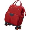BOJHGO Trolley da viaggio Borse donna Borsa con ruote Zaino Oxford di grande capacità(Red,L)