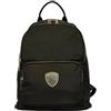 Blauer Zaino donna S6FREYA01 Nero Backpack tessuto nylon doppia zip logo strass Marrone Dark Brown (Nero)