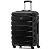 Flight Knight ABS 3 Taglia Valigia Leggera Compatibile Con Alitalia, easyJet, RyanAir, Air Italy E Tanti Altri! Trolley Bagaglio A Mano 55x35x20 cm Grande Bagaglio Da Stiva 4 Rotelle.