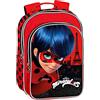 Franco Cosimo Panini MIRACULOUS - Zainetto Bambina e Bambino Ladybug con Spallacci Imbottiti e Regolabili, Vano e Tasca Frontale Zip - Zainetto Asilo Bambino con Etichetta Porta-Nome Interna, 23x30x10 cm, Rosso con Stampa