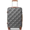 British Traveller Valigia Rigida Media 64CM Trolley Medio con Rotelle,Grigio