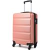 Kono ABS Bagaglio rigido leggero con 4 ruote, valigie da viaggio, set di bagagli (55 cm, 66 cm, 75 cm), oro rosa, L(75cm 90L)
