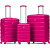 Flight Knight ABS 3 Taglia Valigia Leggera Compatibile Con Alitalia, easyJet, RyanAir, Air Italy E Tanti Altri! Trolley Bagaglio A Mano 55x35x20 cm Grande Bagaglio Da Stiva 4 Rotelle.