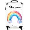NoBoringSuitcases.com Valigia Bambini, Trolley Bambina, Valigia Per Bambini, Valigia Bambina da Viaggio, Trolley a Mano Bambini, Valigie, Valigia Personalizzabile, 55x40x20 cm (Arcobaleno - Bianco)