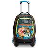 SJ GANG STYLE JAM GANG Trolley Scuola SJ Jack 3 Ruote - Sea Pirate Boy Bambino - Nero, Azzurro - Zaino Sganciabile - Doppio Uso