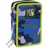 Seven S.P.A, Astuccio 3 ZIP YUB Unisex Bambini E Ragazzi, Blu (Blue), Taglia Unica