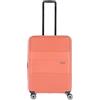 travelite Valigia Rigida a 4 Ruote Misura M, con Piega ad Espansione + Lucchetto TSA, Serie WAAL, Trolley con Rivestimento Riciclato, 65 cm, 65 - 75 L, Arancione (Terracotta)