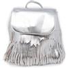 Emila Zainetto con frange argentato donna zaino argento da ragazza vintage moda borsa passeggio per uscire tempo libero casual semplice scuola Università viaggio gita primavera estate 2026 Argento
