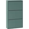 Brigros - Scarpiera Salvaspazio Slim In Metallo Con Ante A Ribalta Modello Emy, Scarpiera 15 Cm Profondità Disponibile In Vari Colori E Dimensioni Per Arredo Casa (Verdone, 3 Ante)