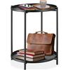 tectake® Tavolino Salotto 45,5 x 45,5 x 53 cm, Tavolino da salotto Tondo Basso, Mobile Soggiorno, Ripiano a Vassoio, Mobiletto Salvaspazio Divano, Camera, Ufficio, Soggiorno, Design Rustico - Nero