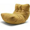 Aiire Pouf Poltrona Sacco di Design - Puff per Sedersi in Cotone con Imbottitura Inclusa - Bean Bag Chair per Salotto, Camera da Letto o Lettura - Pouffe Moderno Senape