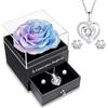 Yamonic Rosa Eterna Regalo Compleanno per Donne, Regali di San Valentino per Lei, Regalo Anniversario Matrimonio,Rosa Stabilizzata Vera