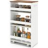 GIANTEX Carrello per Nicchia con Ruote, 4 Livelli, Carrello di Servizio Stretto Salvaspazio da Bagno, Scaffale da Cucina Sottile 47,5 x 13 x 80,5 cm, Industriale Bianco, Largo 30 cm