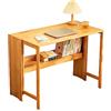 uemlle Scrivania Pieghevole, Scrivania Per Computer In Legno Massello Con Libreria, Piccola Scrivania Per Laptop Per Lavoratori, Studenti, Per Camera Da Letto, Sala Studio(80/100*55*(Size:80*55*76CM,Color:A)