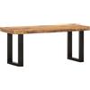 vidaXL Panca 110 cm in Legno Massello di Mango e Acciaio