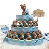 Viale Magico Bomboniere Nascita Torte con Orsetti Cuore Bimbo Statuine MilleCuori TR1005S (Torta da 20 Fettine)