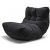 Aiire Pouf Poltrona Sacco di Design - Puff per Sedersi in Cotone con Imbottitura Inclusa - Bean Bag Chair per Salotto, Camera da Letto o Lettura - Pouffe Moderno Nero