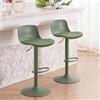 YOUNIKE Sgabello da Bar Verde Set di 2, Sgabelli da Cucina Girevole 360° Regolabili Altezza con Poggiapiedi, Moderno Seggiolone per Bar, Cucina, Bancone