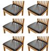 qiden Coprisedie per Sedia 2/4/6 Pezzi Coprisedia ecopelle Elasticizzato Coprisedia senza schienale Coprisedili sala da pranzo Coprisedili per sedie impermeabili -Nero-6 (36-48cm)