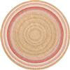 VINILIKO Design | Tappeto Vinilico Rotondo Linee Rosa [Diam] 100 cm - Antiscivolo, Impermeabile, Lavabile - Varie Misure - Tappeto Vinile Soggiorno, Cucina
