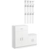 HOMCOM Mobile Ingresso con Scarpiera Appendiabiti 100x32x187cm Bianco