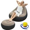 Shyllin Divano ad aria, divano da campeggio con poggiapiedi, divano gonfiabile portatile, poltrona gonfiabile, poltrona da piscina, airlounge, pouf per esterni, campeggio, casa (2, caffè nero, 1