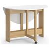 Vicco Tavolo da pranzo Rondo, Rovere dorato/Bianco, 20-100 x 100 cm Pieghevole, con ruote e funzione estraibile per dimensioni del tavolo flessibili