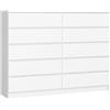 AKORD Cassettiera K 160 cm | 10 (2 x 5) Cassetti | Moderna Mobiletto per il soggiorno Camera da letto Armadio Soggiorno Bagno | Salvaspazio | 160 x 121 x 40 cm | Peso 80 kgBianco
