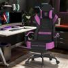 Verdego Sedia Gaming Ergonomica, Sedia da Gaming con Cuscino Lombare Massaggio, Poggiapiedi, Poltrona da Gaming, Poliestere, Schienale Regolabile a 90-135°, Regolabile in Altezza, Viola scuro