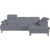 Robin Inspire Divano Angolare Convertibile Divano Letto A Forma Di L Multifunzionale Autonomo Con Spazio Di Archiviazione In Tessuto Chenille Grigio Iverto 263 x 206 x 95 cm Destra