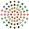 PATIKIL 12mm Girasole Diamante Strass da Cucire, 150 Pz Strass Cristallo Vetro Base Metallo Fiore Artiglio Strass per Bedazzling Creazione Abiti, 10 Colori