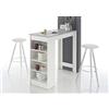 AVANTI TRENDSTORE - Cuba - Tavolo da bar in legno laminato, piano in ottica cemento e struttura bianca. Dimensioni LAP 115x103x50 cm