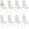 buybyroom Set Di 8 Sedie Da Cucina In Metallo, Sedia Da Tavolo Da Pranzo Confortevole Seduta Imbottita, Bianco