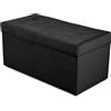 MG Design Pouf contenitore imbottito 45 × 90 cm Grigio scuro - capacità ca. 100 L, fino a 300 kg, superficie morbida con leggero riflesso, struttura in legno massiccio, già montato e facile da pulire