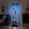 FOERPL Vetrina Soggiorno, vetrina in Vetro con Led 164x42.5x36.5 cm Mobile Vetrinacon Led VetrinaEspositiva per Collezionismo con 1 Porte,4 Strati Armadio Vetro con Serratura per Bar ufficio