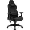 SENSE7 Poltrona da gioco Sentinel, ergonomico con cuscini lombari regolabili, inclinazione regolabile, sedia da gioco con oscillazione, sedia da ufficio in tessuto 150kg, sedia PC nera