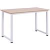 DecHome - Scrivania In Legno Mdf Color Rovere e Gambe In Metallo Bianco 120L x 60P x 76A