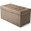 MG Design Pouf contenitore imbottito 45 × 90 cm Beige - capacità ca. 100 L, fino a 300 kg, seduta morbida, struttura solida, già montato e facile da pulire