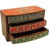 GURU SHOP Guru-Shop Piccolo Armadietto da Farmacia, Portagioie, Cassettiera Dipinta a Mano - Modello 5, Multicolore, 16x25x11 cm, Lattine, Scatole Cofanetti