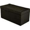 MG Design Pouf contenitore imbottito 45 × 90 cm Nero - capacità ca. 100 L, fino a 300 kg, superficie morbida con leggero riflesso, struttura in legno massiccio, già montato e facile da pulire