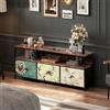 RTYUSWL, cassettiera con cassetti per camera da letto, con top in legno e motivo floreale retrò, comò, cassettiera in tessuto per armadio, torretta di organizzazione in tessuto per soggiorno (3