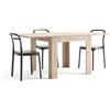 Mobili Fiver, Tavolo Quadrato Allungabile a libro Eldorado, 90x(180) x90 cm, Quercia, per 4-8 persone, Tavolo Cucina, Made in Italy