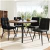 Merax Tavolo da pranzo rotondo, per 2-4 persone, struttura in metallo, gambe regolabili, design industriale, adatto per ristorante, soggiorno, cucina, sala da pranzo, colore noce/nero, 80 x 80 x 75 cm