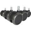 HJH Office hjh OFFICR 619025 5X rotelle per Pavimenti rigidi 11mm / 65mm ROLO No-Noise rotelle per sedie per Pavimenti rigidi (Confezione da 5)