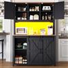 Easexcy Armadi da cucina (115 × 40 × 174,7 cm), credenze alte cucine, credenze, mobili da cucina con ante scorrevoli (nero)