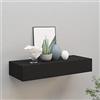 ZQQLVOO Sospese mensole decorative Mensole Arredo Salotto Scaffale con Cassetti da Parete Nero 60x23,5x10 cm in MDF per camera da letto, soggiorno, cucina, ufficio a casa, lavanderia