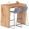 Mobili Fiver, Tavolo Alto Evolution 120x60, Rovere Rustico, Tavolo Penisola Cucina per 4 persone, Made in Italy