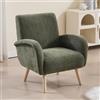 Ya-Home Poltrona Imbottita Sedia da Salotto Poltroncina Moderna in Tessuto Poltrone Salotti con Gambe in Legno Sedie Imbottita per Camera da Letto/Soggiorno, Verde
