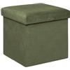 ATMOSPHERA CREATEUR D'INTERIEUR - Pouf Pieghevole in Velluto Lilou 38x38cm Verde Kaki