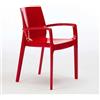 Produce Shop Sedie Polipropilene impilabili con braccioli Cucina Bar Cream Grand Soleil - Rosso